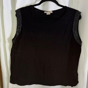 Michael Kors black silver studded sleeveless top  size 3X